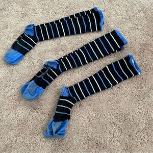 Blue and Black Striped Compression Socks